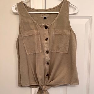 Universal Thread Button front tie waste shirt